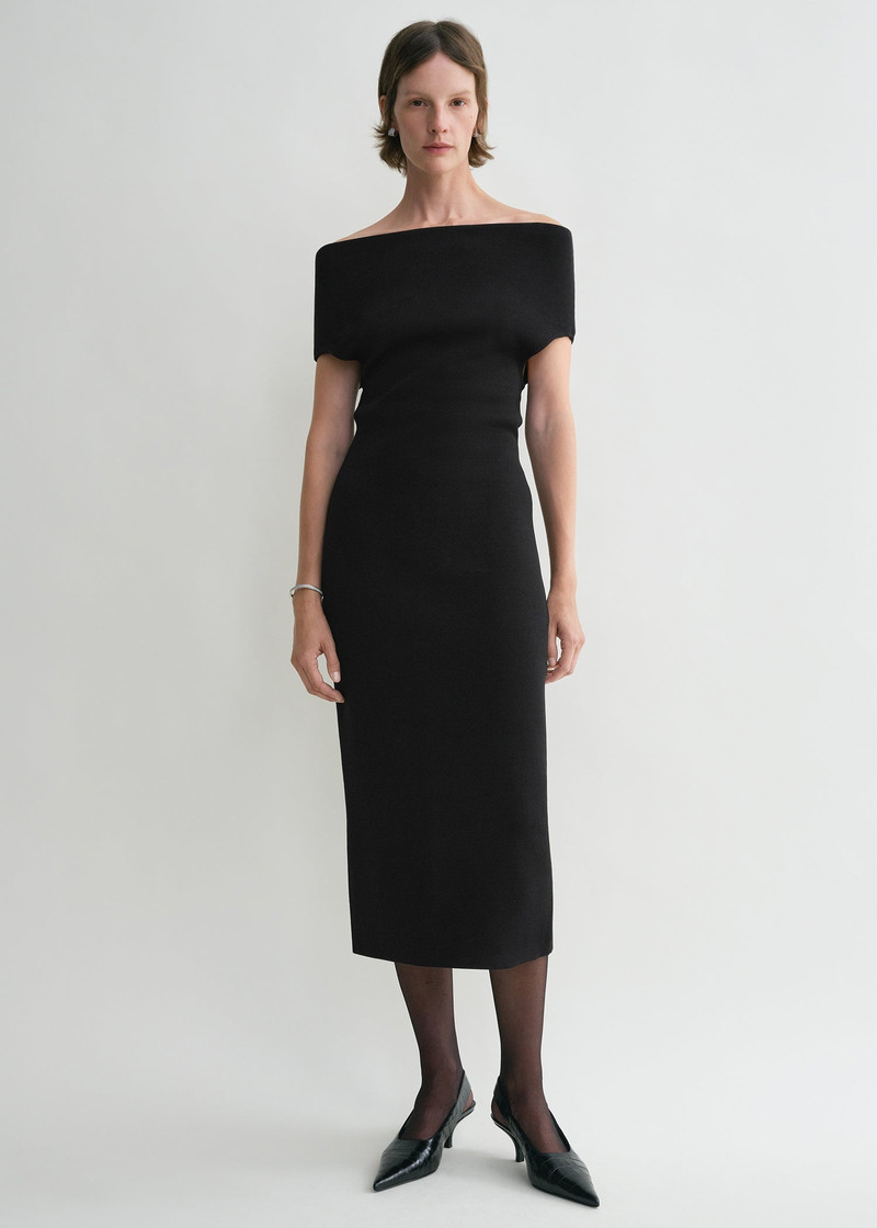 Totême Double-knit dress black outlook