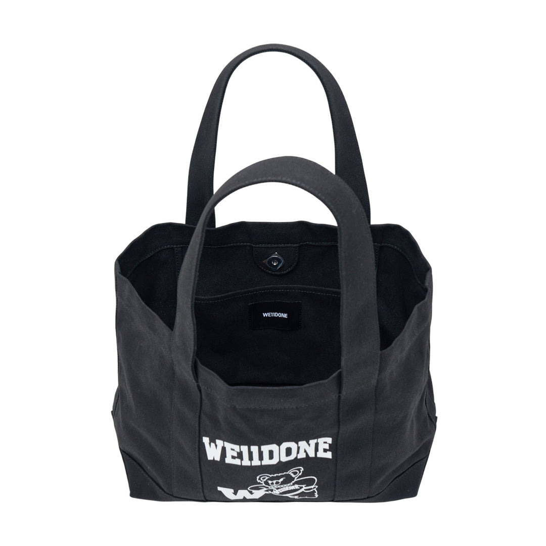 Black Varsity Canvas Tote Bag - 3