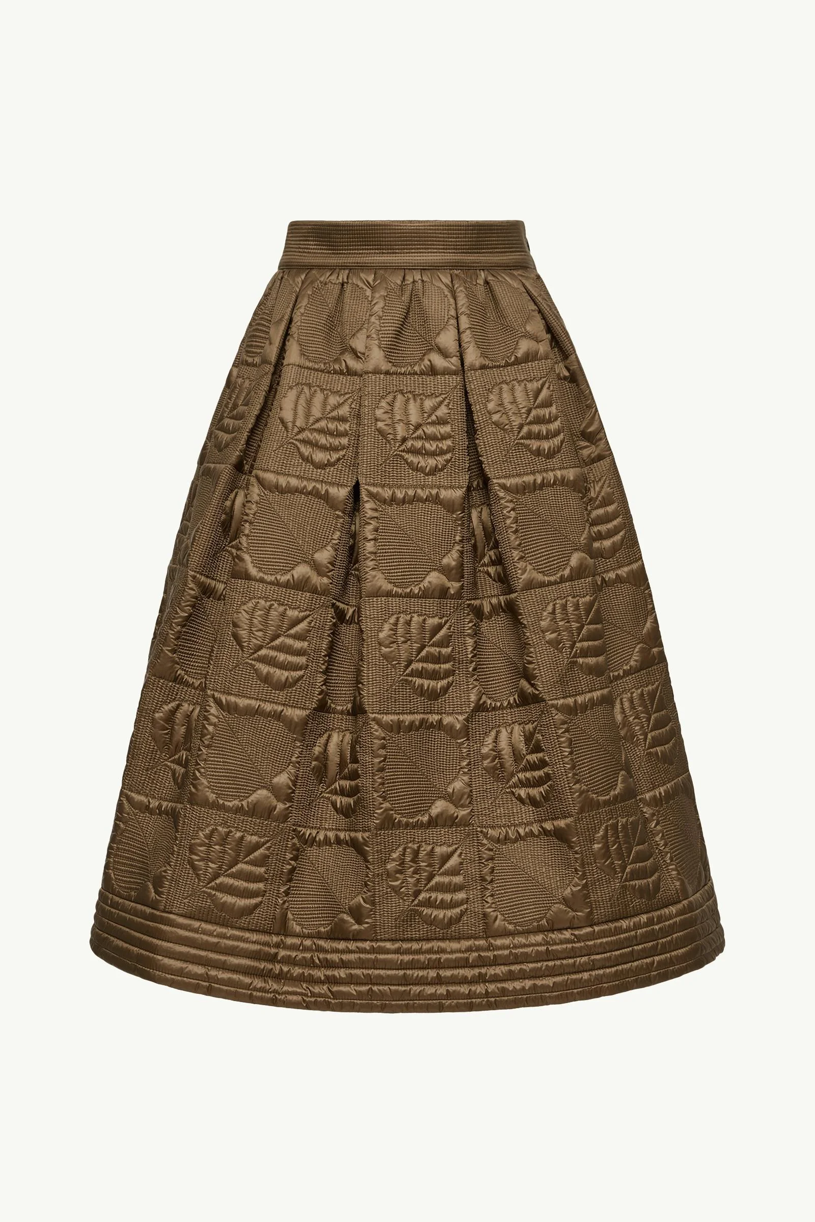 Leaf-Quilted Padded A-Line Skirt - 1