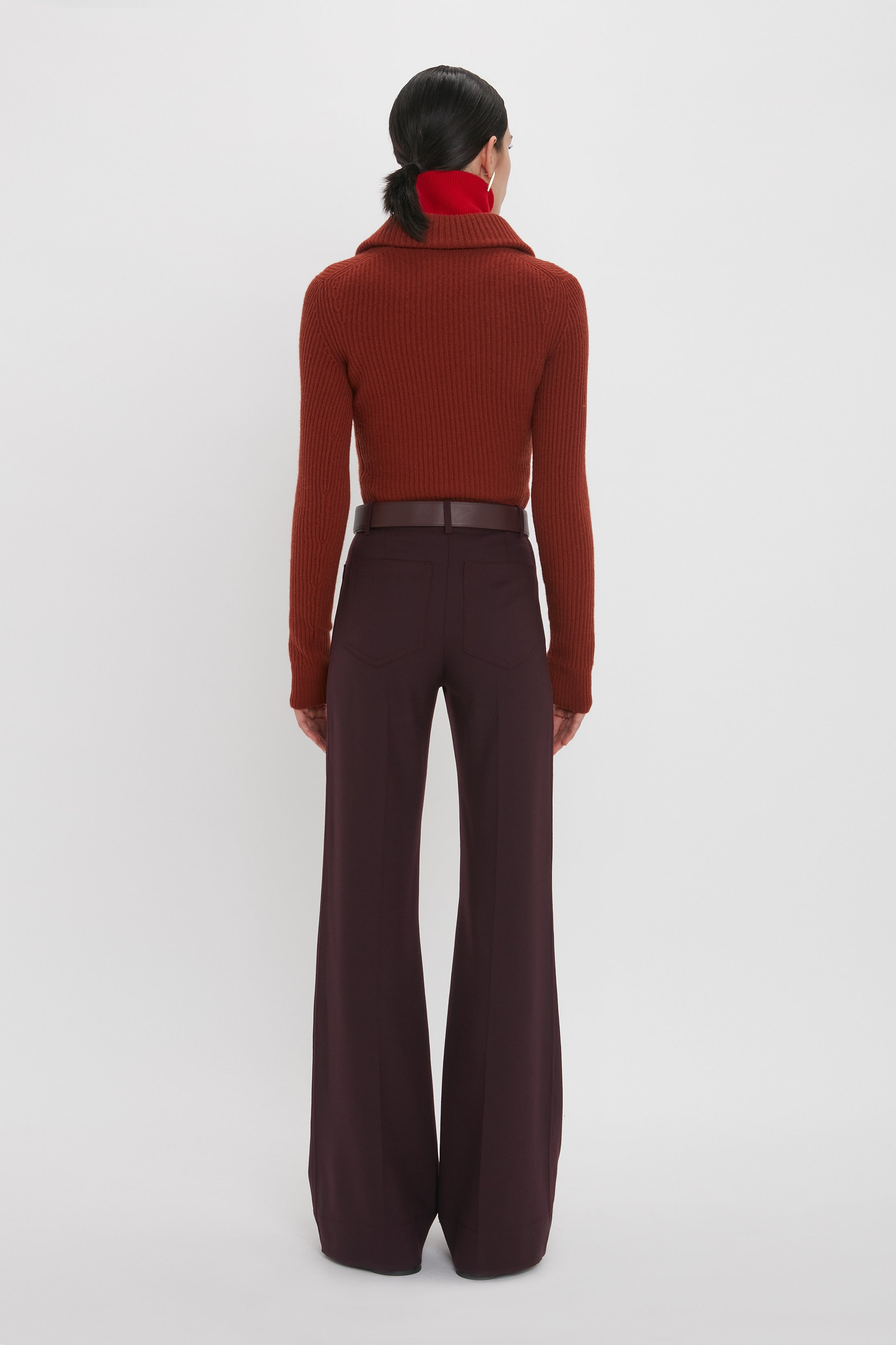 Double Collared Jumper In Russet - 5