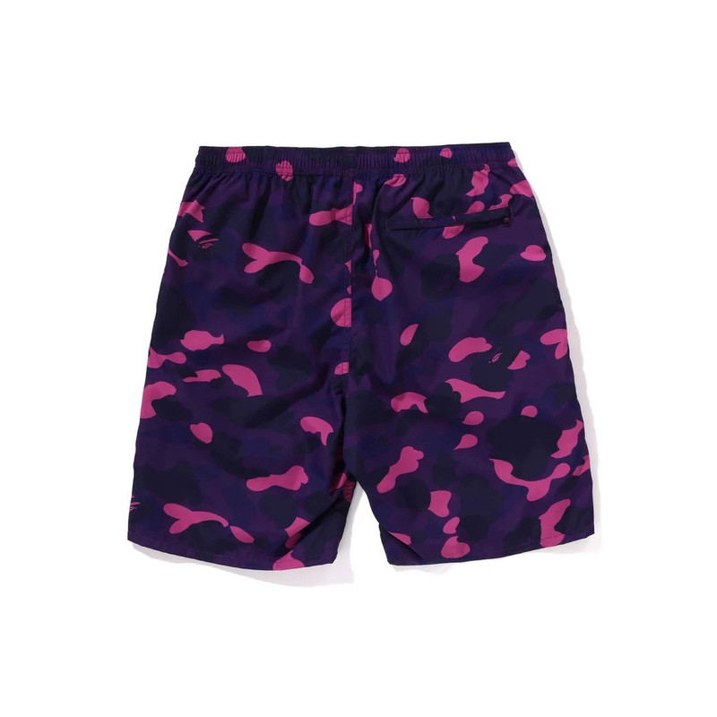 A BATHING APE® A Bathing Ape Color Camo Ape Head One Point Beach Shorts 'Purple' 1K30-153-006-PURPLE outlook