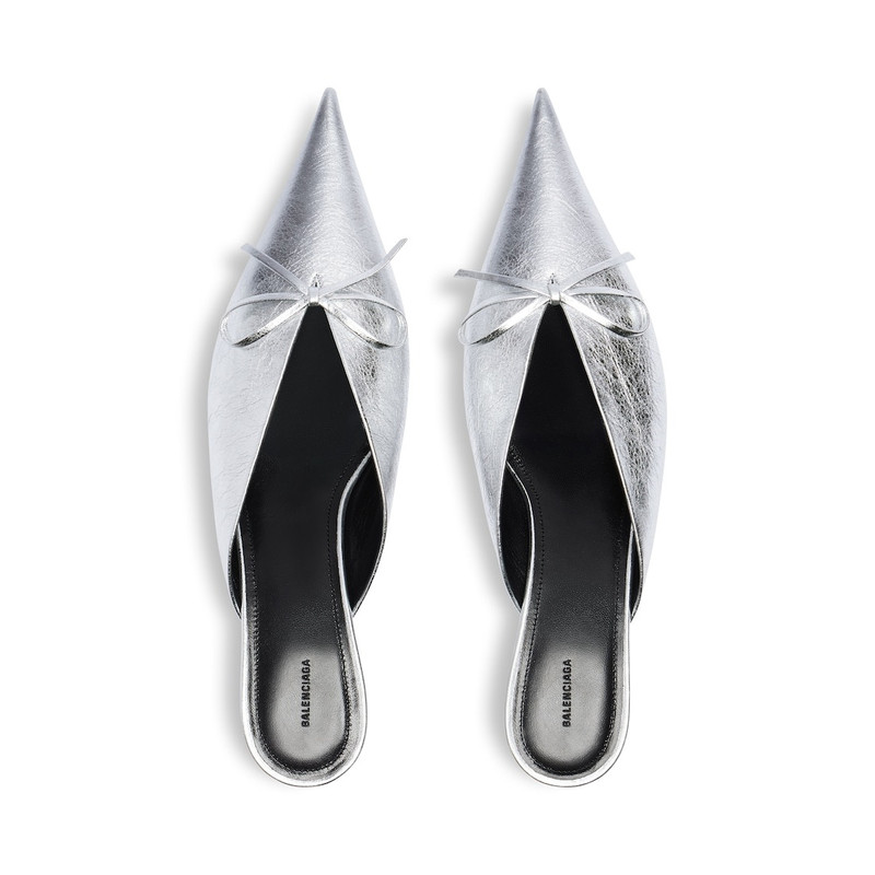 Women's Knife Bow 40mm Mule  in Silver 6