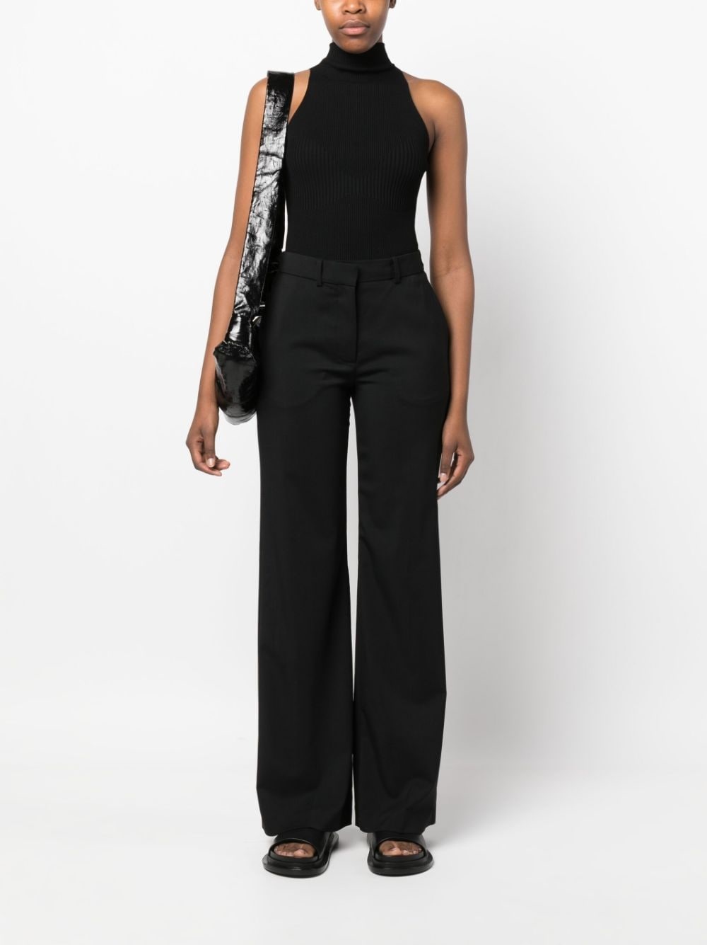 plain straight-leg trousers - 2