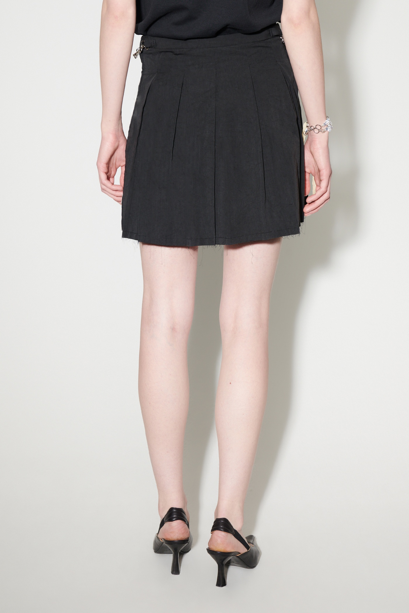 Object Skirt Black Peached Cupro Poplin - 6