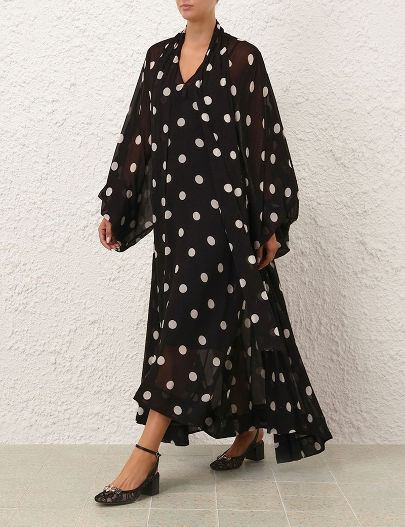 CRUSH TIE NECK BILLOW DRESS 8