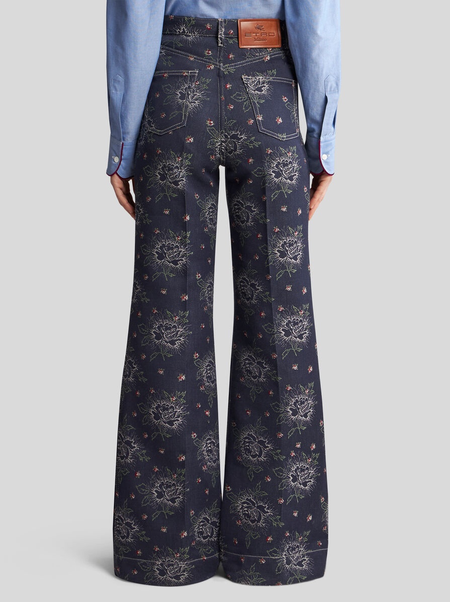 FLARED JACQUARD JEANS - 5
