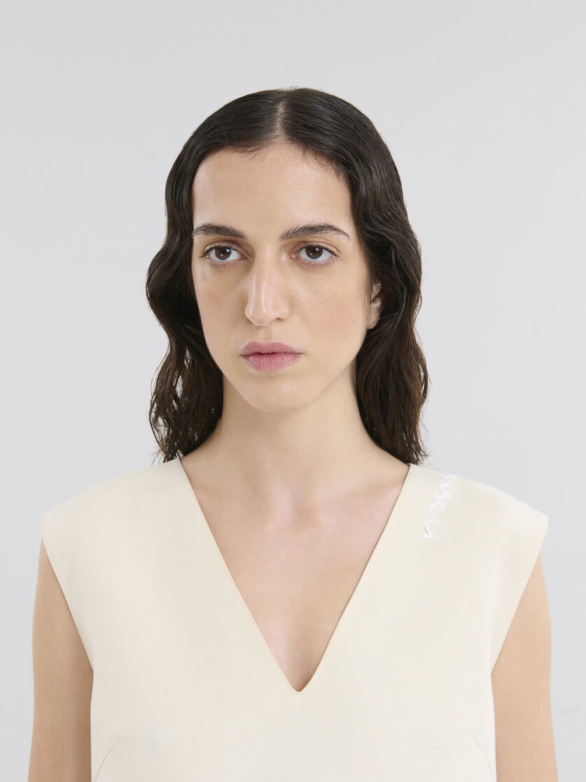 LOOSE FIT COTTON DRESS WITH MARNI SYMBOL - 4