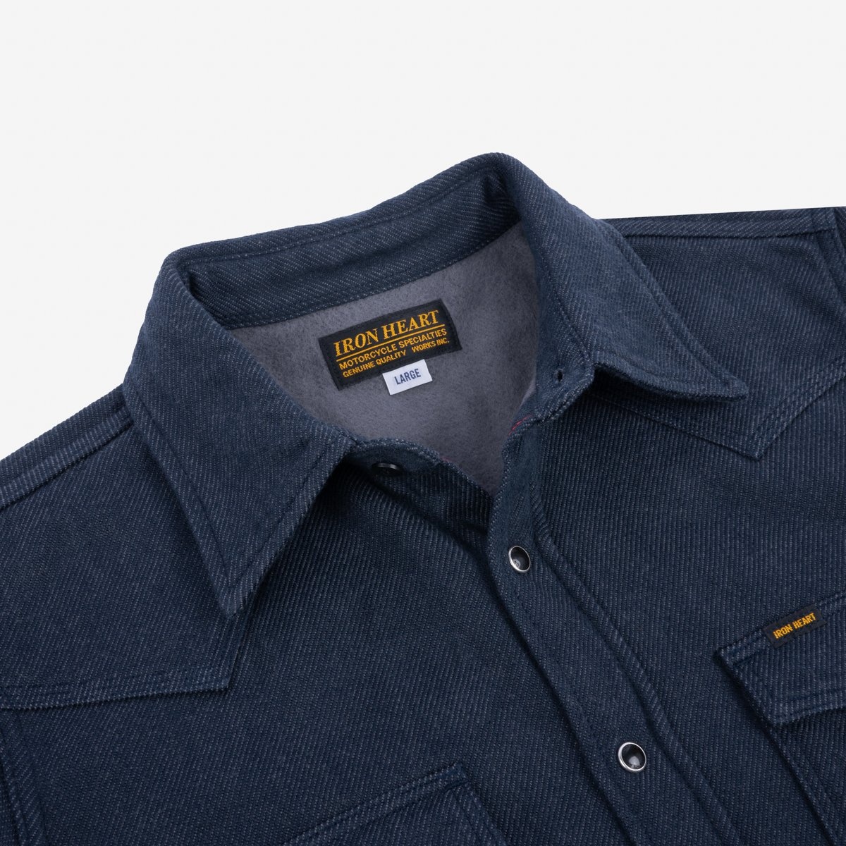 IHSH-BRUND-NAV 12oz Ultra Heavy Flannel Western Shirt - Navy - 7