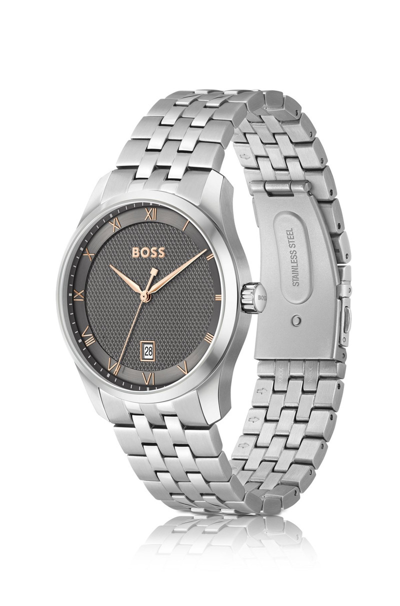 BOSS LINK-BRACELET WATCH WITH GRAY PATTERNED DIAL outlook