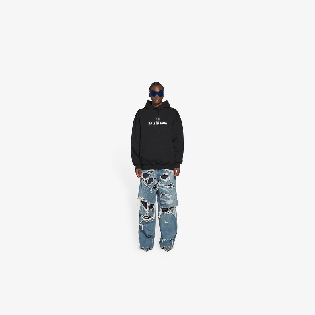 Women's Bb Pixel Medium Fit Hoodie in Black - 6