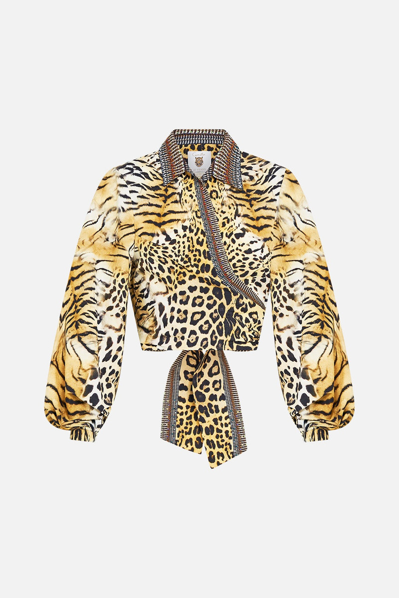 CROPPED WRAP SHIRT - 1
