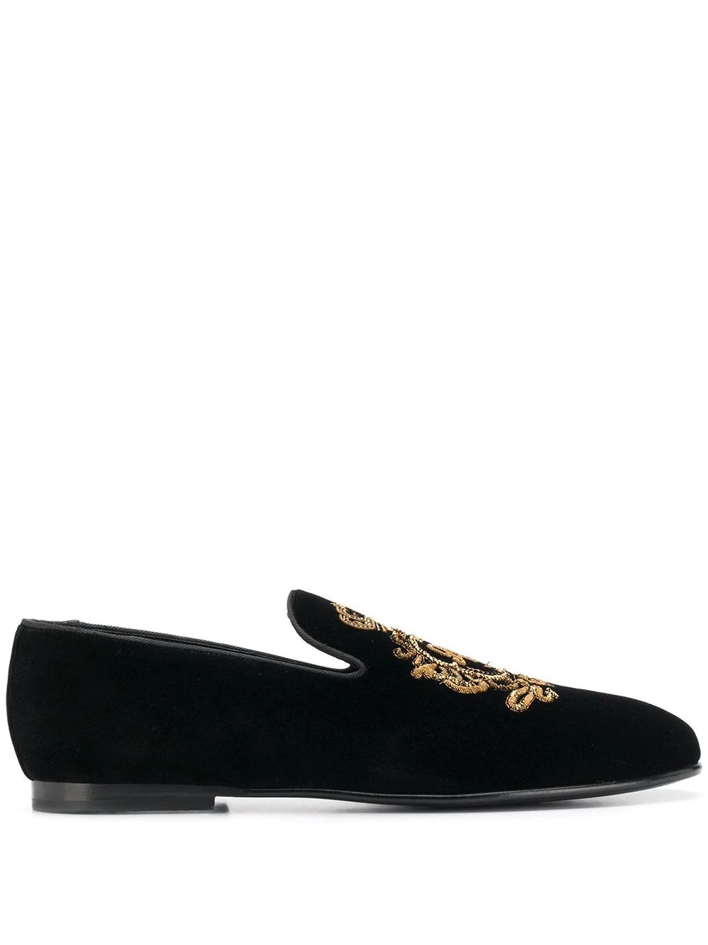 velvet logo loafers - 1