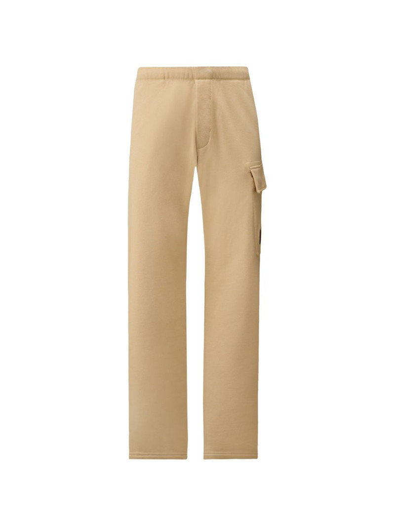 diagonal-raised fleece cargo-pocket cotton track pants 1