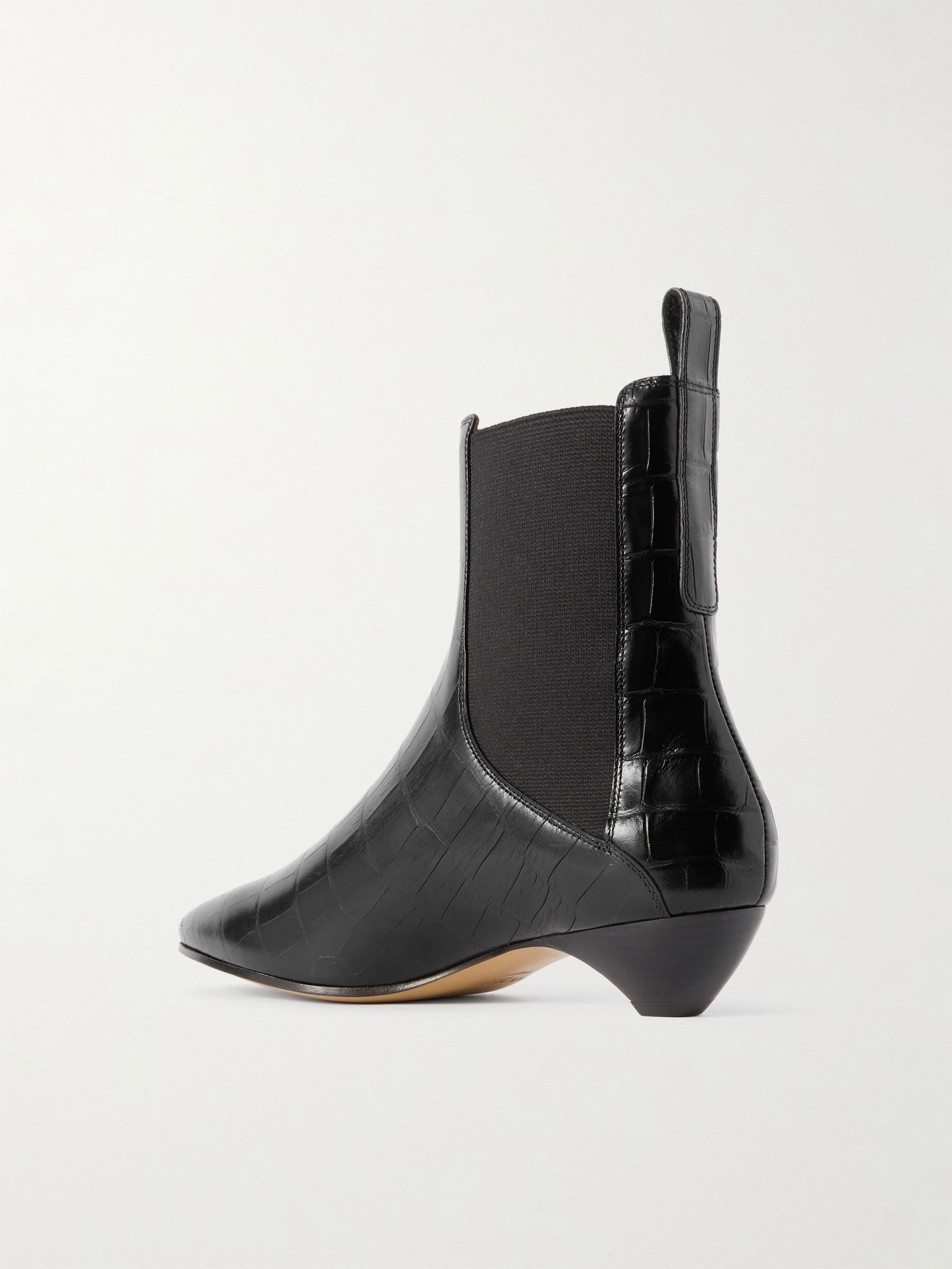 Allegra croc-effect leather Chelsea boots Black - 3