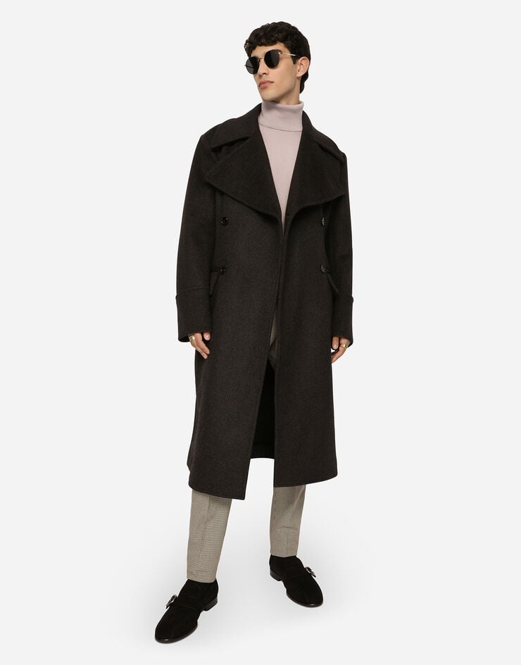 Double-breasted woolen coat - 5