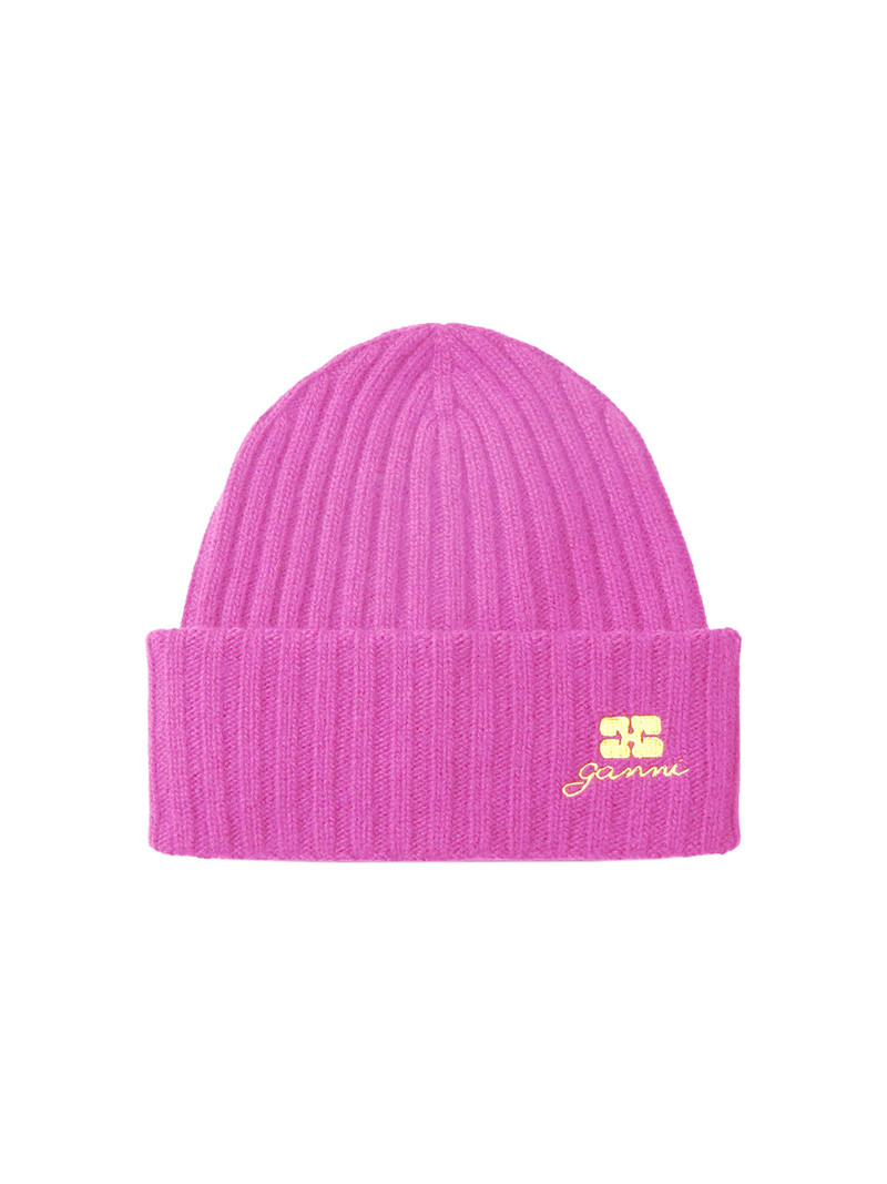 Women's Future Logo-Embroidered Wool Beanie - Aurora Pink 1