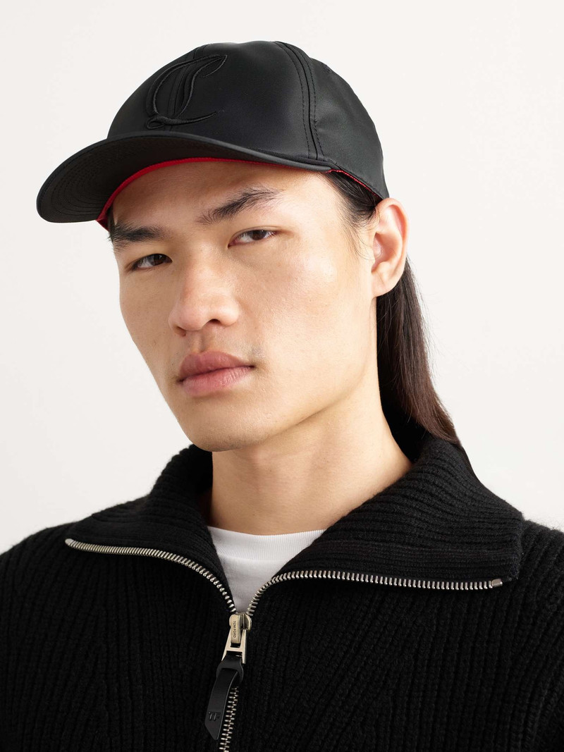 Christian Louboutin Mooncrest AC Logo-Embroidered Leather-Trimmed Nylon-Twill Baseball Cap outlook