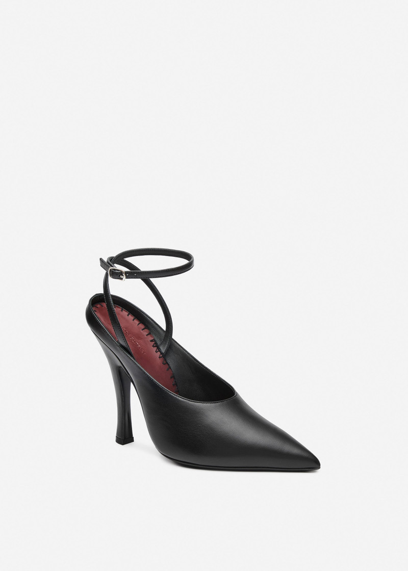 MAGDA BUTRYM Ankle strap pumps in black leather outlook