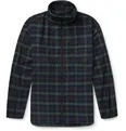 Oversized Logo-Embroidered Checked Cotton-Flannel Track Jacket - 7