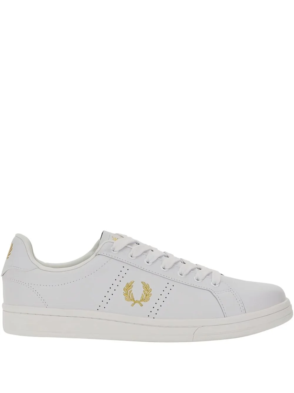 logo-detail perforated sneakers - 1