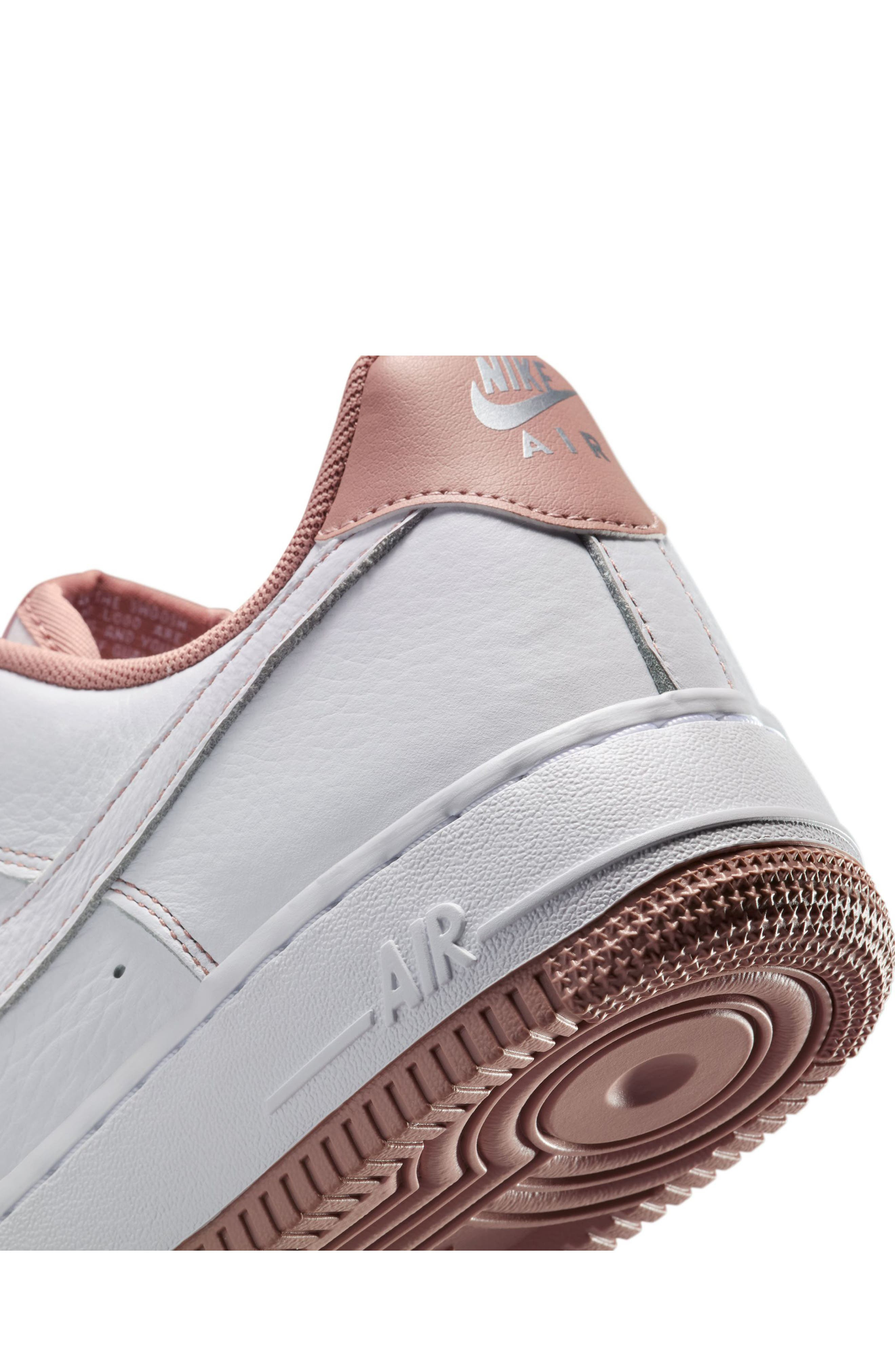 Nike Air Force 1 '07 Sneaker in White/Pink/Silver at Nordstrom - 7