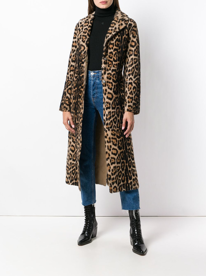 Yves Salomon leopard print fur coat outlook