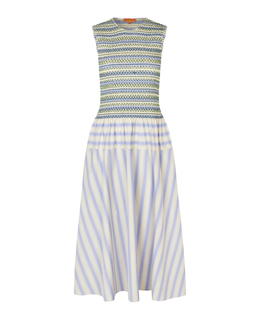 SMOCKED GATHERED TANK DRESS - 1
