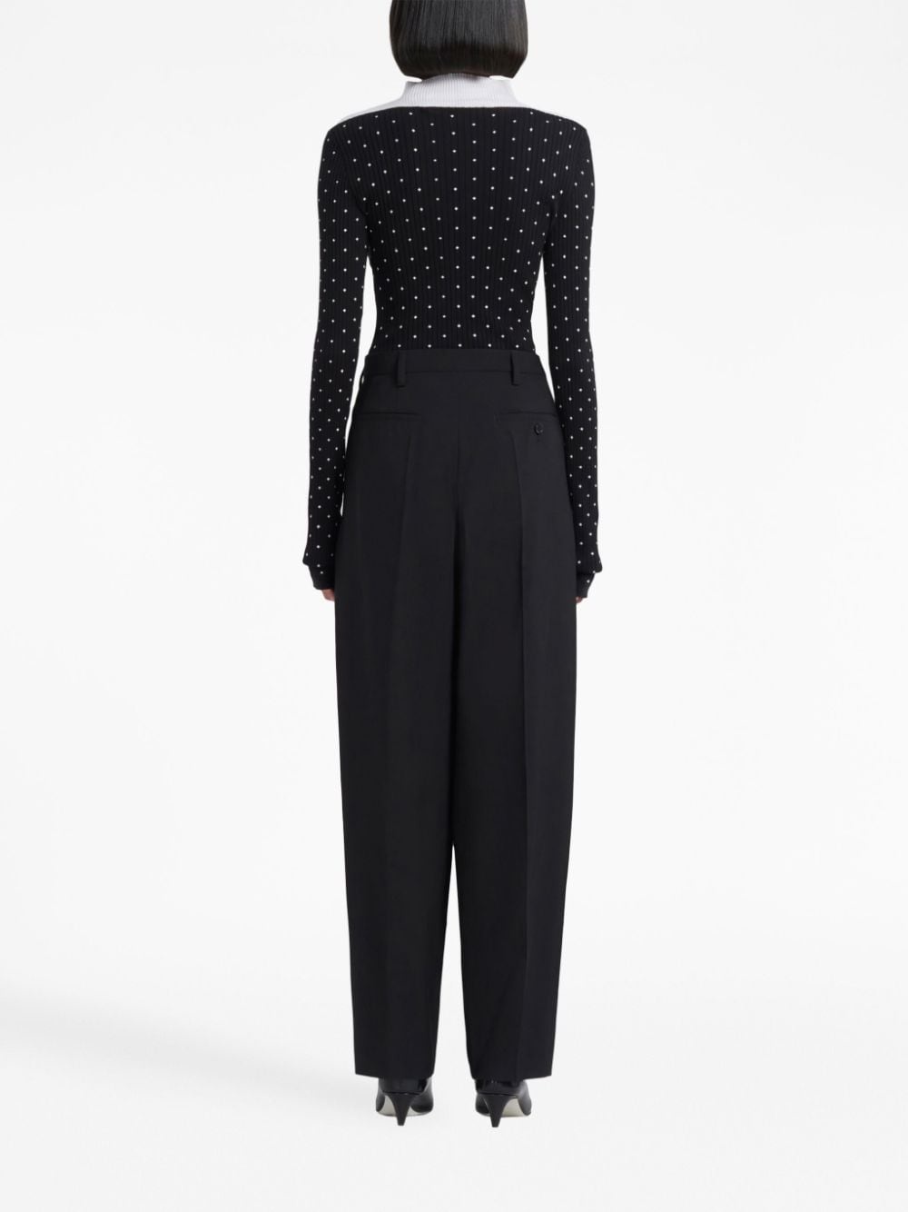 pressed-crease tapered trousers - 4