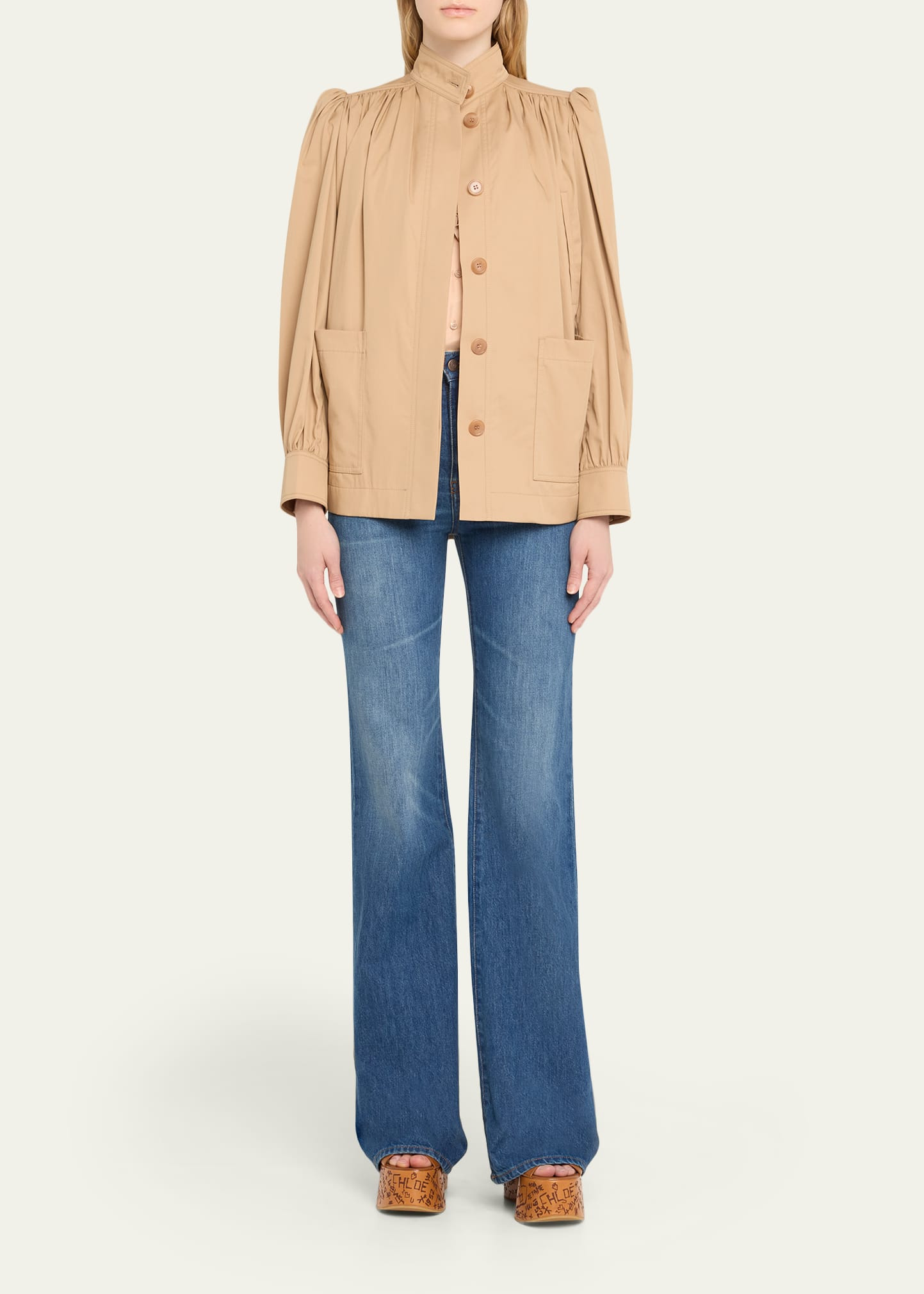 High-Neck Puff-Sleeve Jacket - 2
