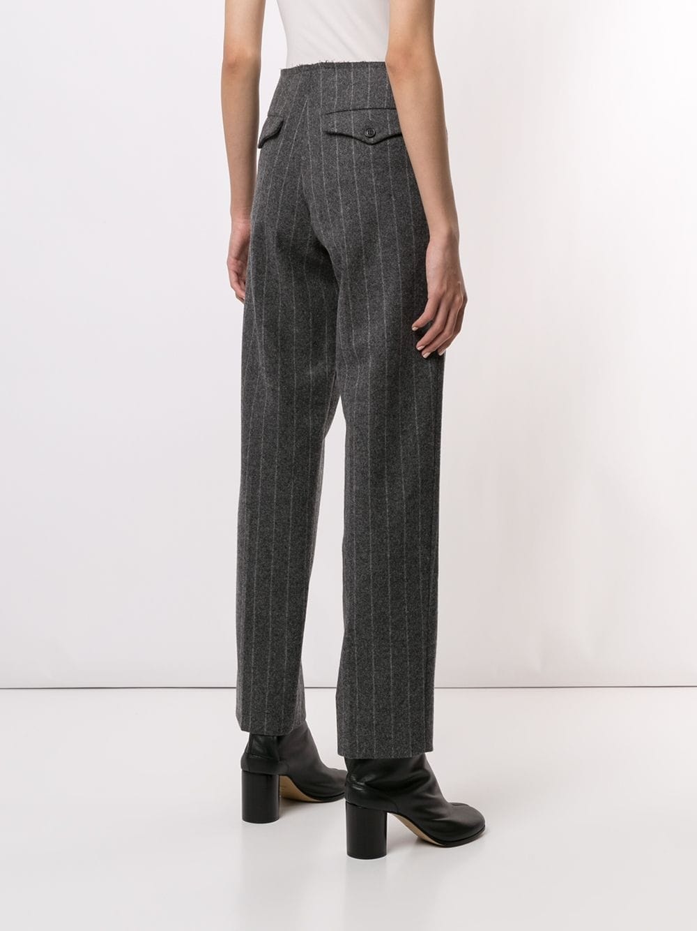 pinstripe straight-leg trousers - 4