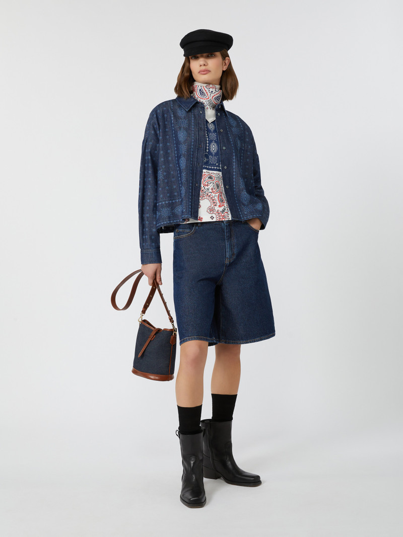 WEEKEND Max Mara GIOCHI Laser-cut denim shirt outlook