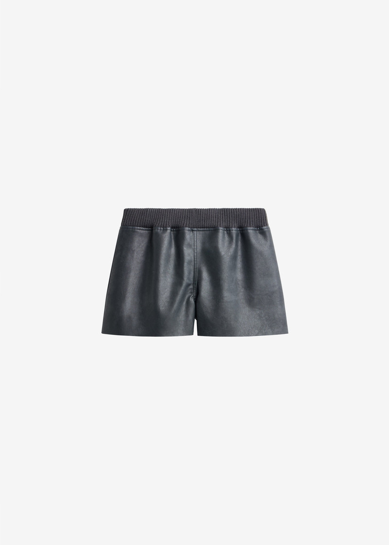 Freja Faux Leather Mini Shorts - Black 1