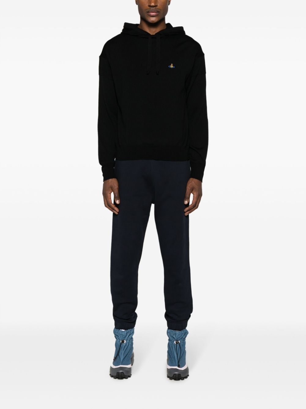 Orb-embroidered hooded jumper - 2
