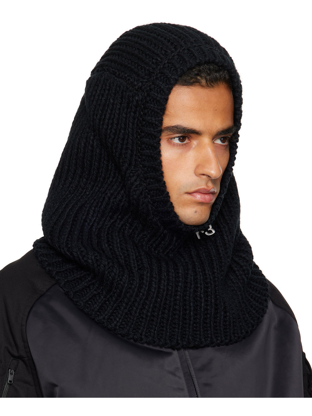 Black Knitted Hood Balaclava - 2