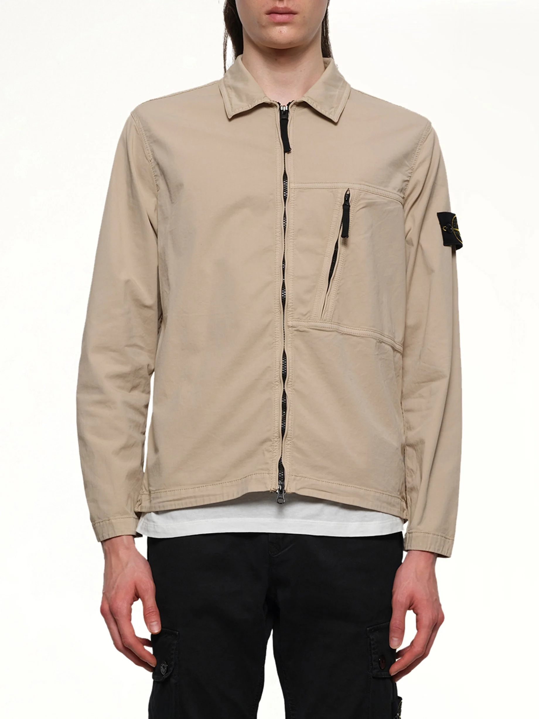 120000 Supima Overshirt in Desert - 1