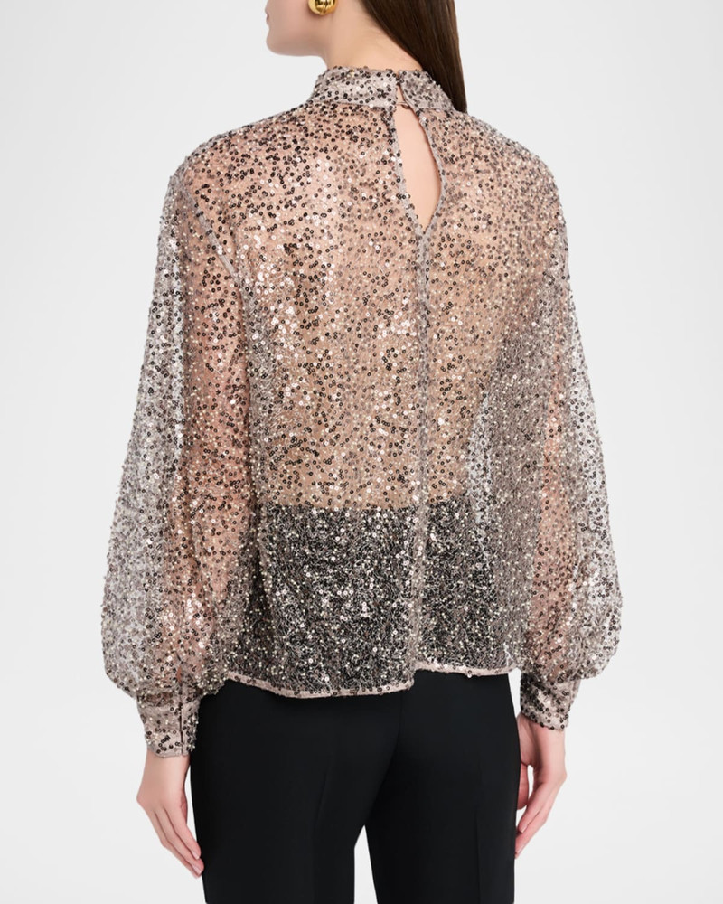 Sienna High-Neck Sequin-Embellished Top 3