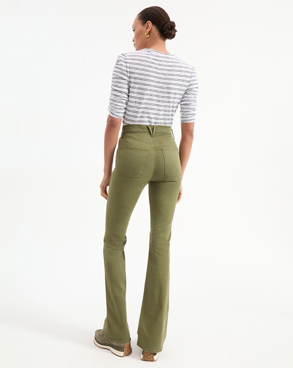 BEVERLY HIGH RISE SKINNY FLARE TWILL PANT - 6