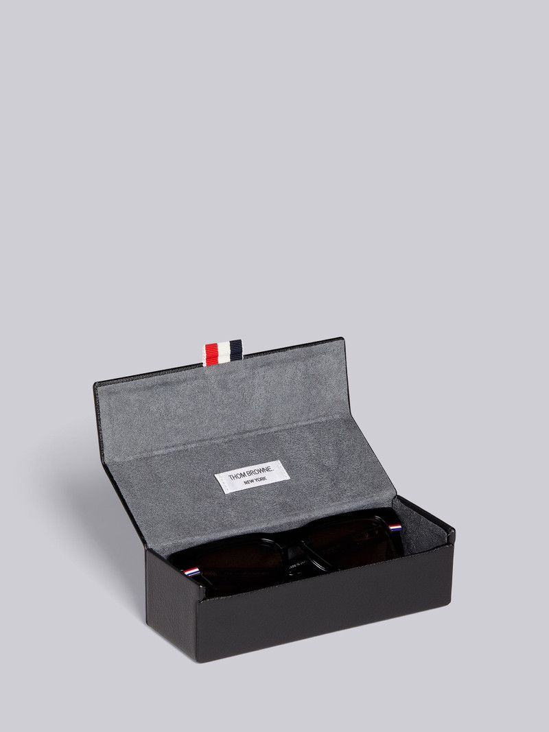 TB714 - Black Tri-Color Line Rectangle Sunglasses 5