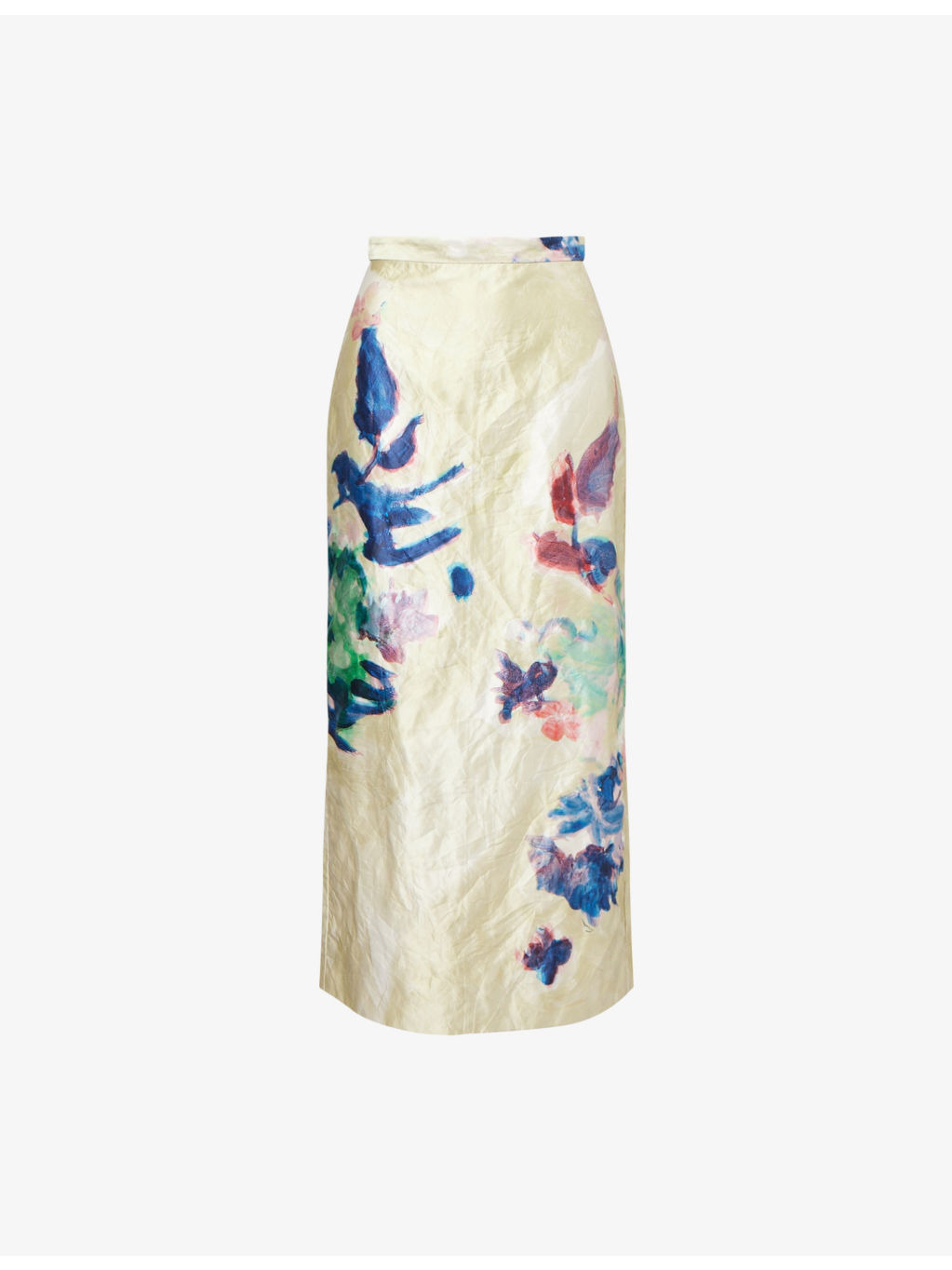 Floral Pencil Woven Midi Skirt - 1