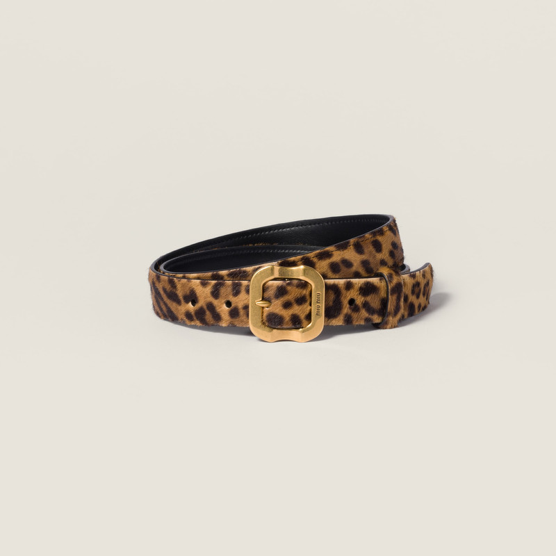 Calf hair leather belt 1