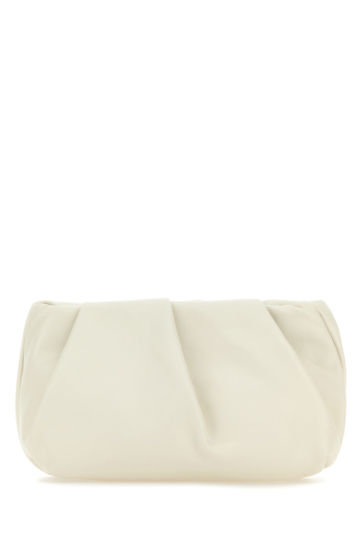Ivory nappa leather Rose clutch - 3