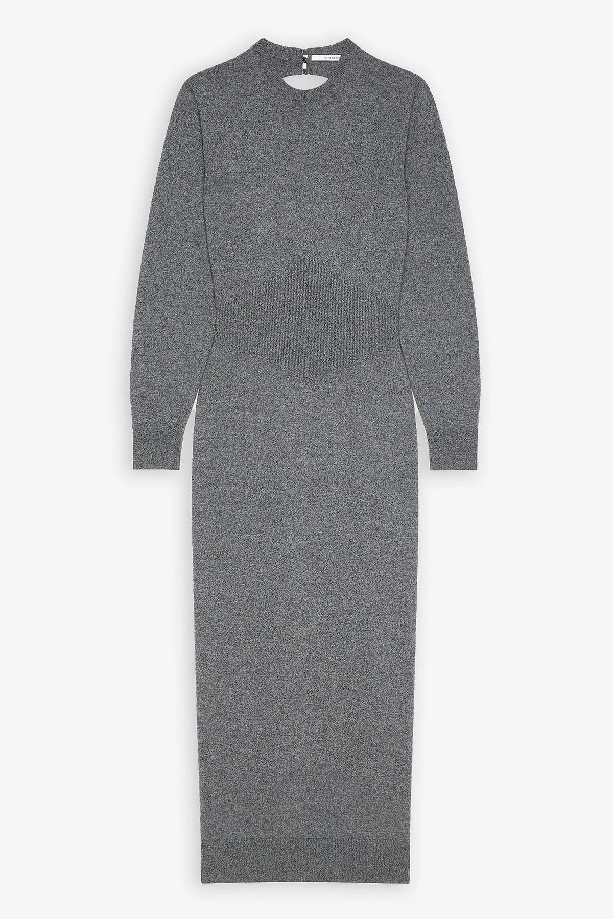 Long sleeves grey cashmere dress - 1