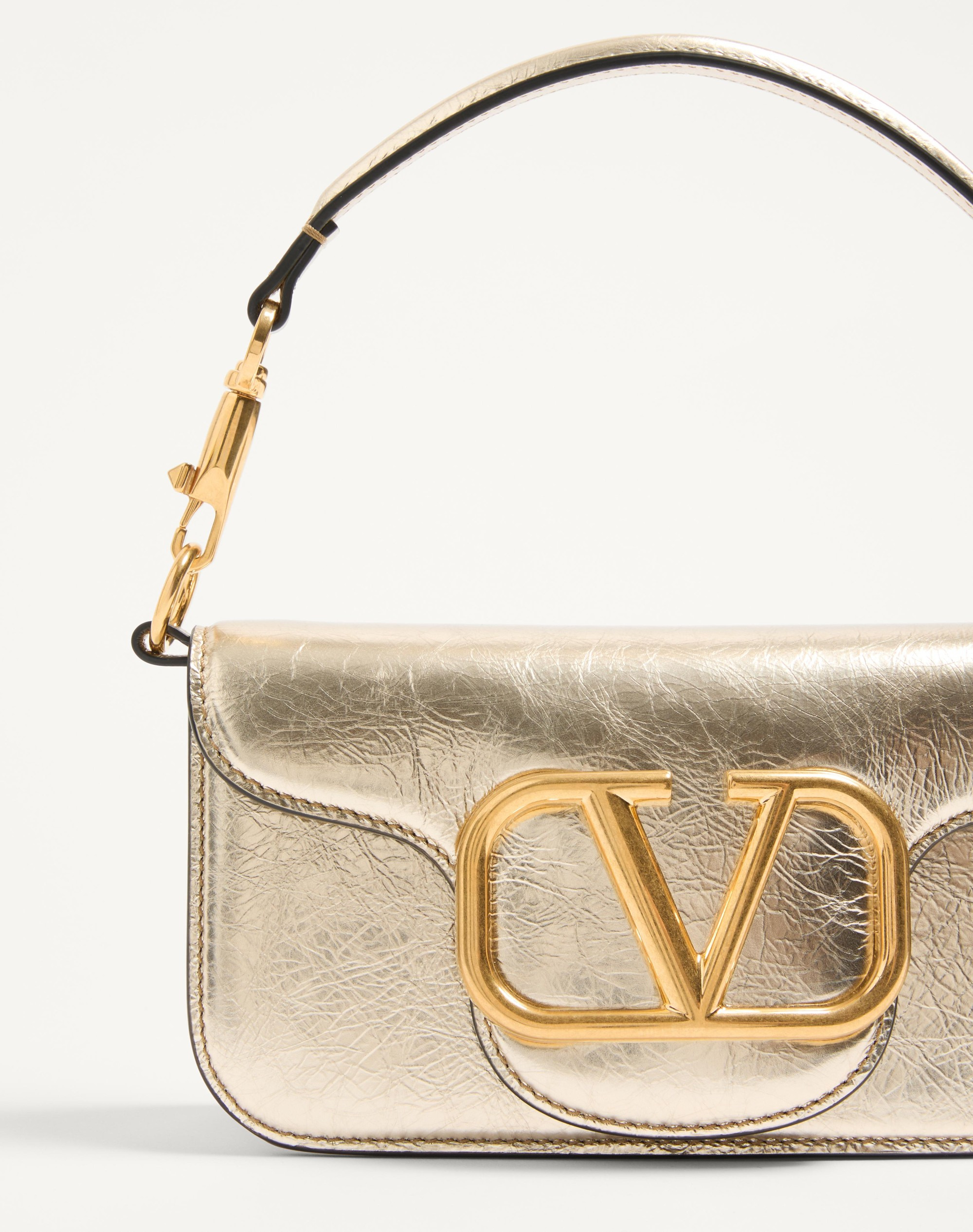 SMALL VALENTINO GARAVANI LOCÒ METALLIC CALFSKIN SHOULDER BAG - 5
