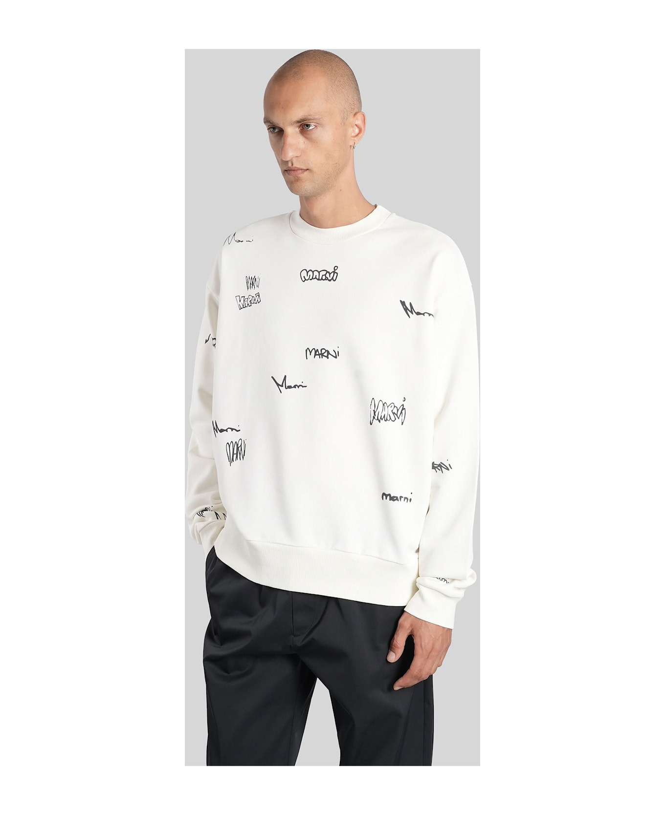 Sweatshirt In White Cotton - 4