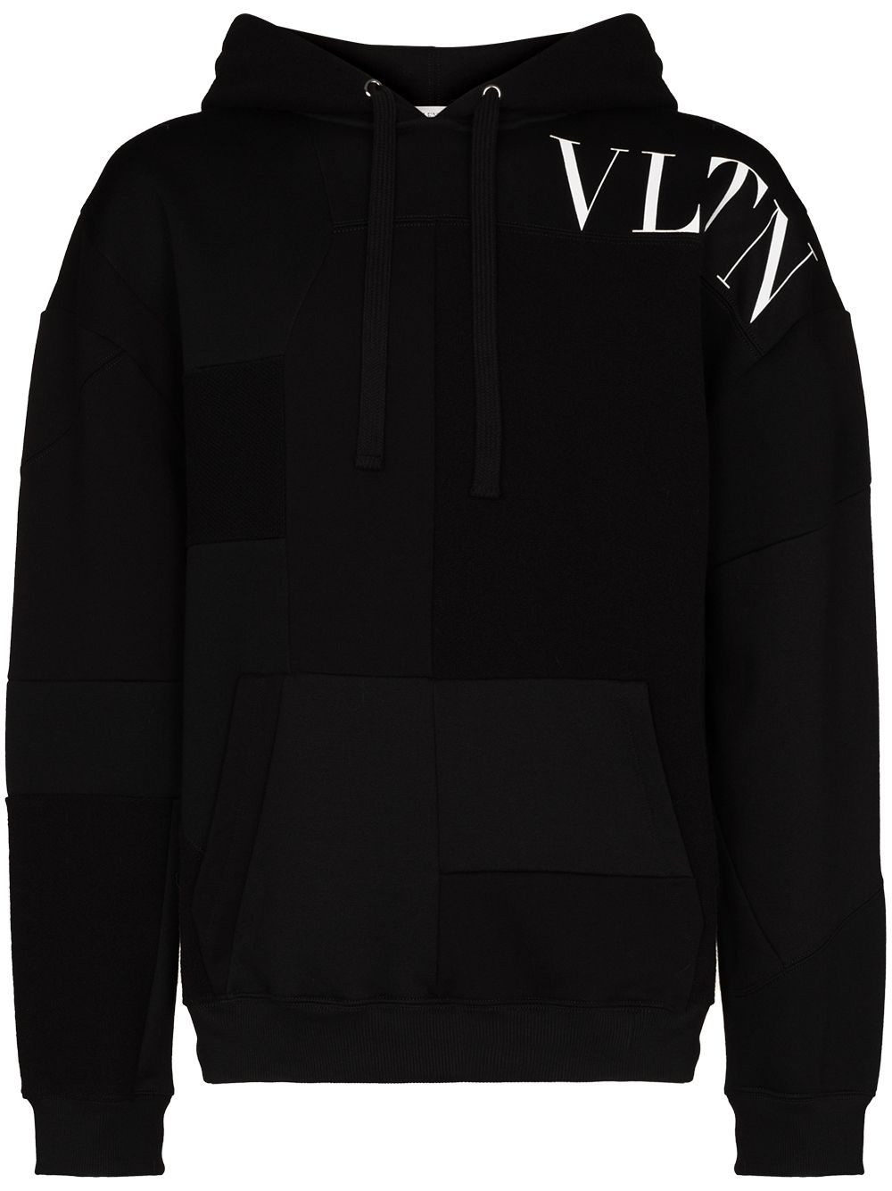 VLTN panelled drawstring hoodie - 1