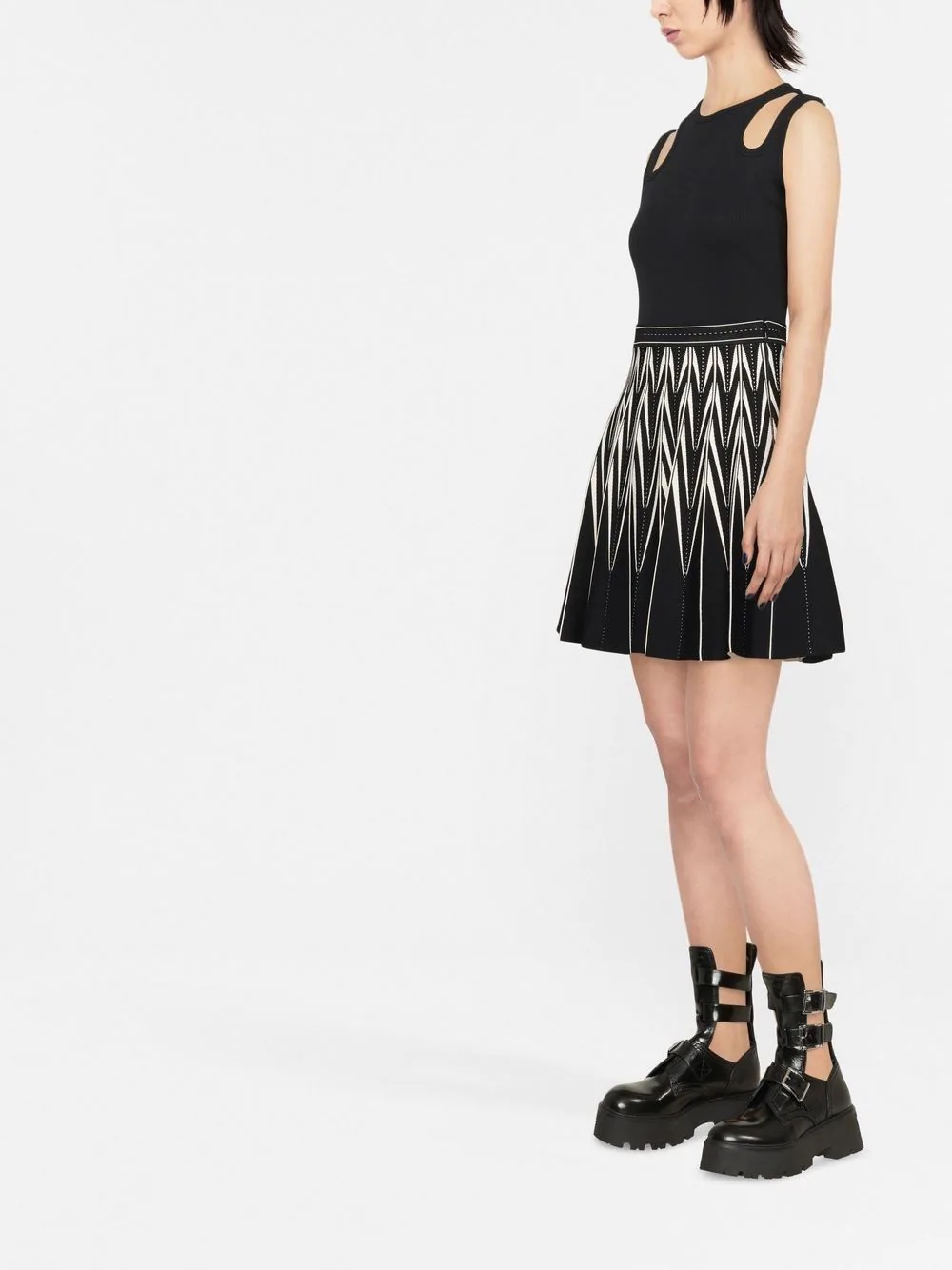 zig-zag pleated mini skirt - 3