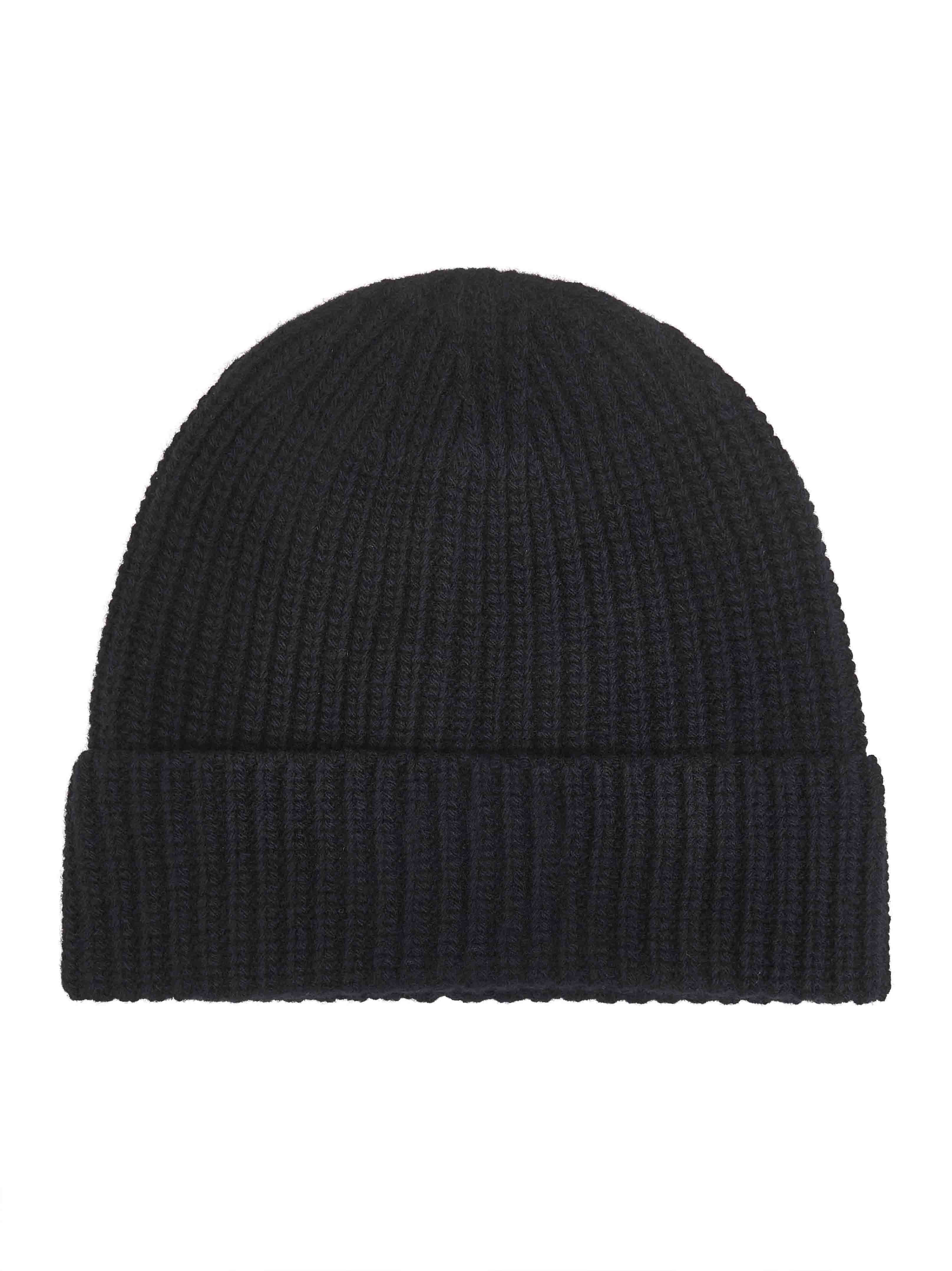 Black ribbed wool beanie - 2