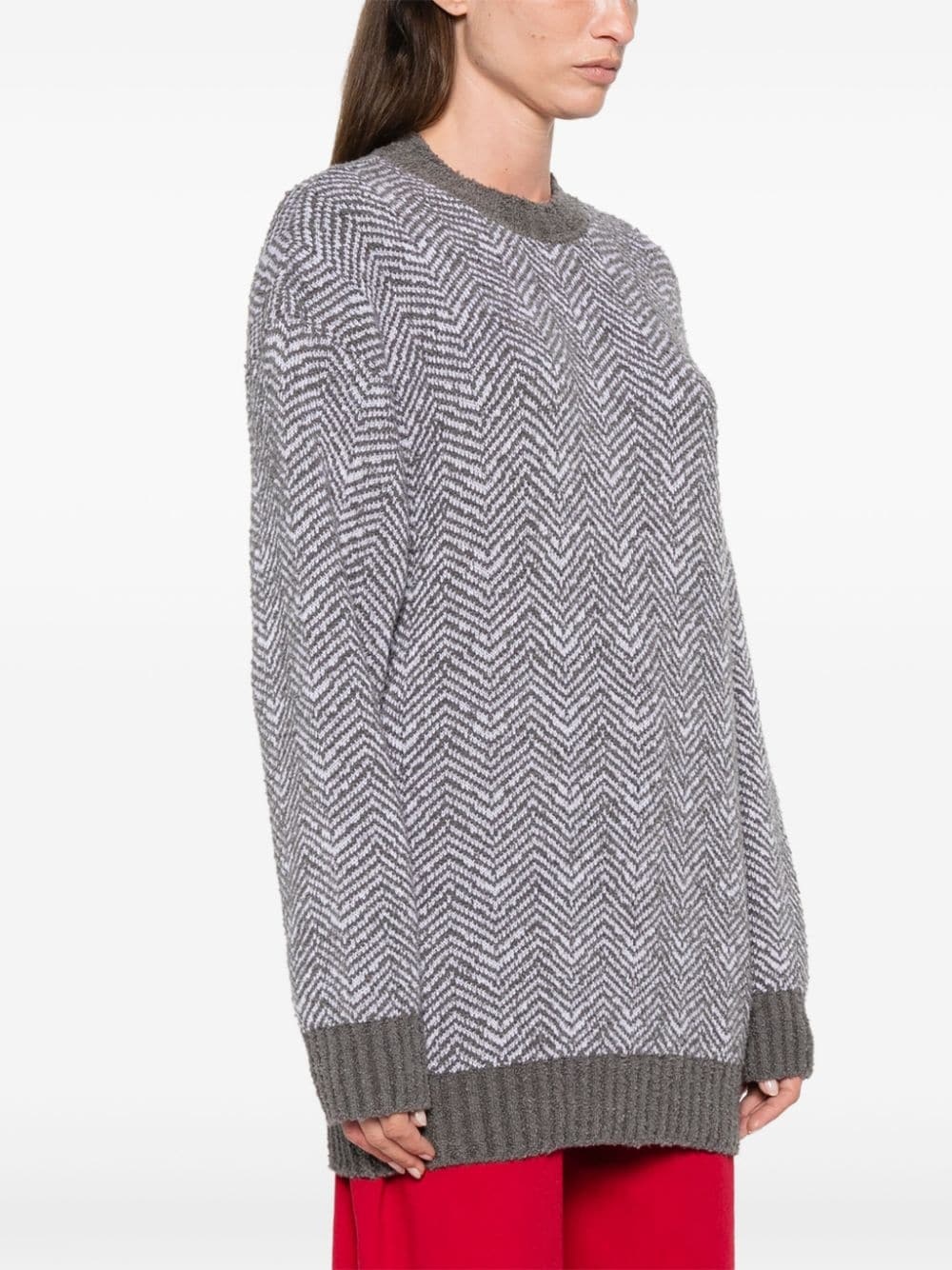 chevron-pattern jumper - 3