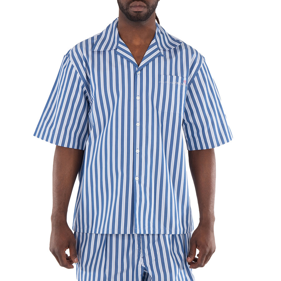 Marni Striped Embroidered Logo Cotton Shirt - 3