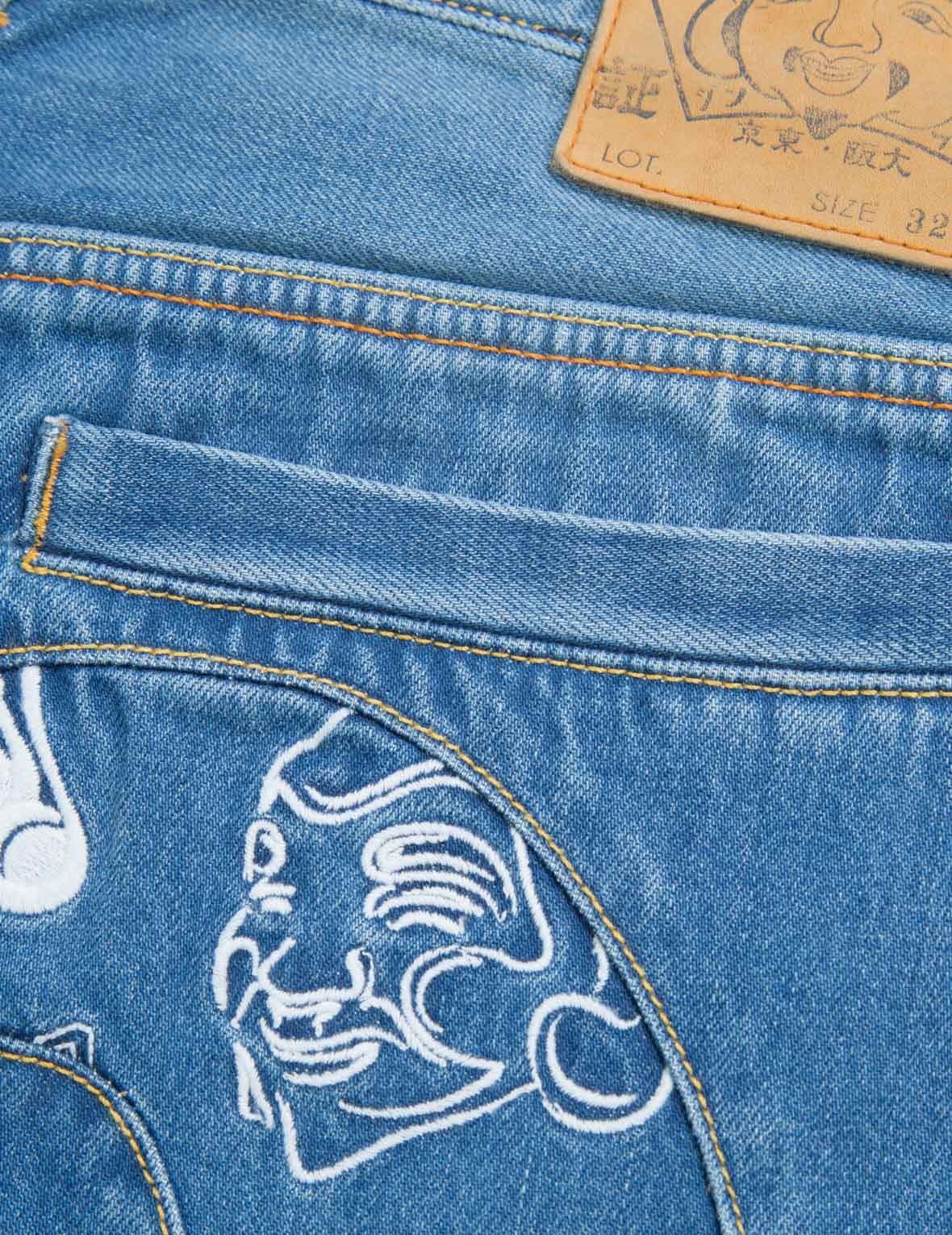 GODHEAD AND LOGO EMBROIDERY DAICOCK INSERT DENIM JOGGER PANTS - 11
